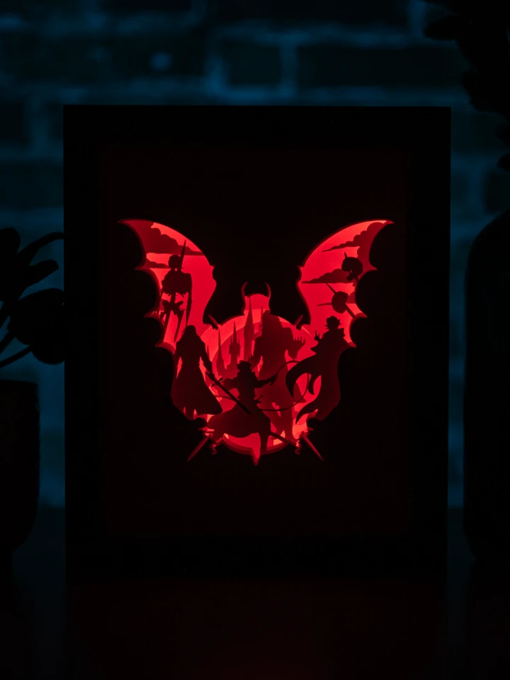 Castlevania DIY Layered 3D Lightbox Papercut Template | Digital Lightbox Art for Home Decor, Shadow Box SVG PDF