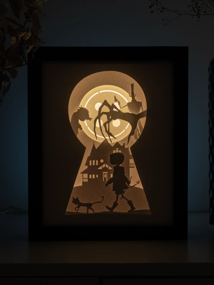 Coraline DIY Layered 3D Lightbox Papercut Template | Digital Lightbox Art for Home Decor, Shadow Box SVG PDF