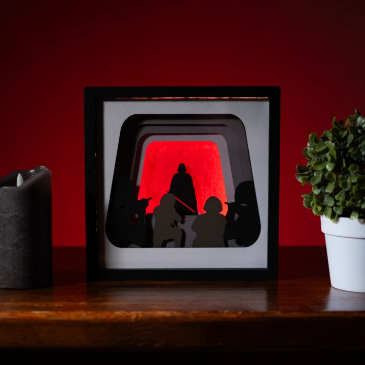 Star Wars Darth Vader DIY Layered 3D Lightbox Papercut Template | Digital Lightbox Art for Home Decor, Shadow Box SVG PDF