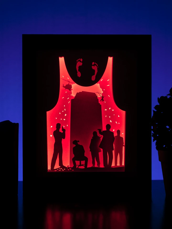 Die Hard DIY Layered 3D Lightbox Papercut Template | Digital Lightbox Art for Home Decor, Shadow Box SVG PDF