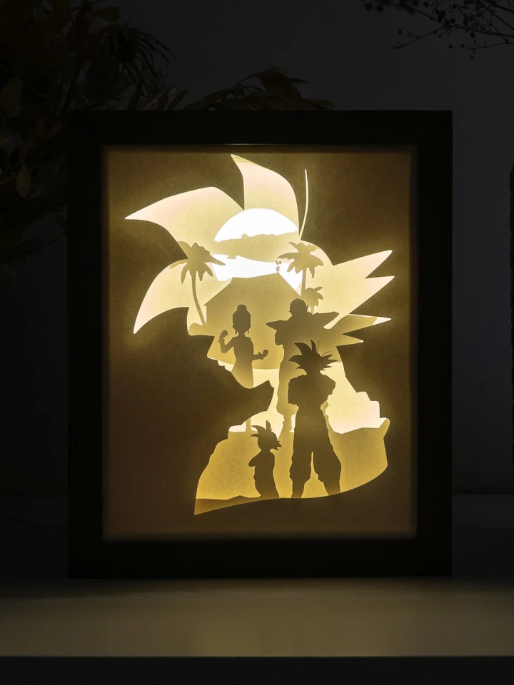 Dragon Ball Z DIY Layered 3D Lightbox Papercut Template | Digital Lightbox Art for Home Decor, Shadow Box SVG PDF