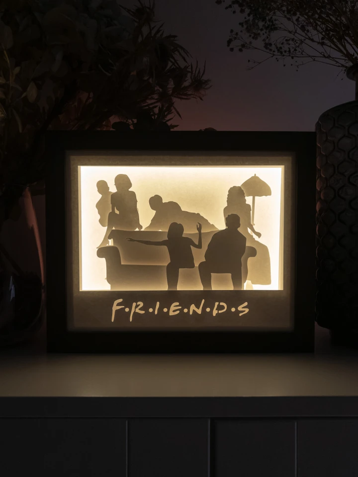 Friends DIY Layered 3D Lightbox Papercut Template | Digital Lightbox Art for Home Decor, Shadow Box SVG PDF