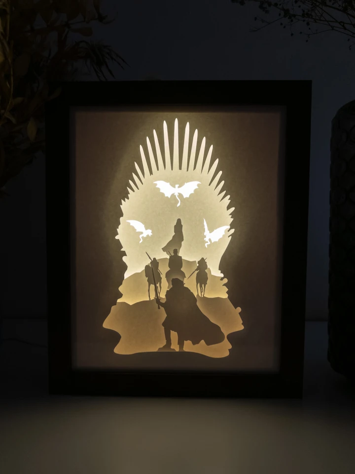Game of Thrones DIY Layered 3D Lightbox Papercut Template | Digital Lightbox Art for Home Decor, Shadow Box SVG PDF