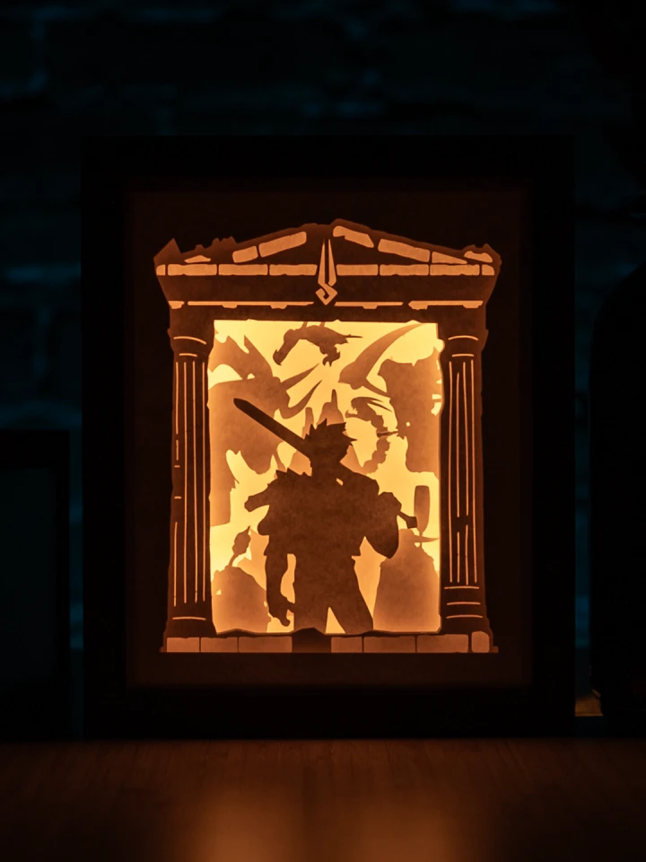 Hades DIY Layered 3D Lightbox Papercut Template | Digital Lightbox Art for Home Decor, Shadow Box SVG PDF