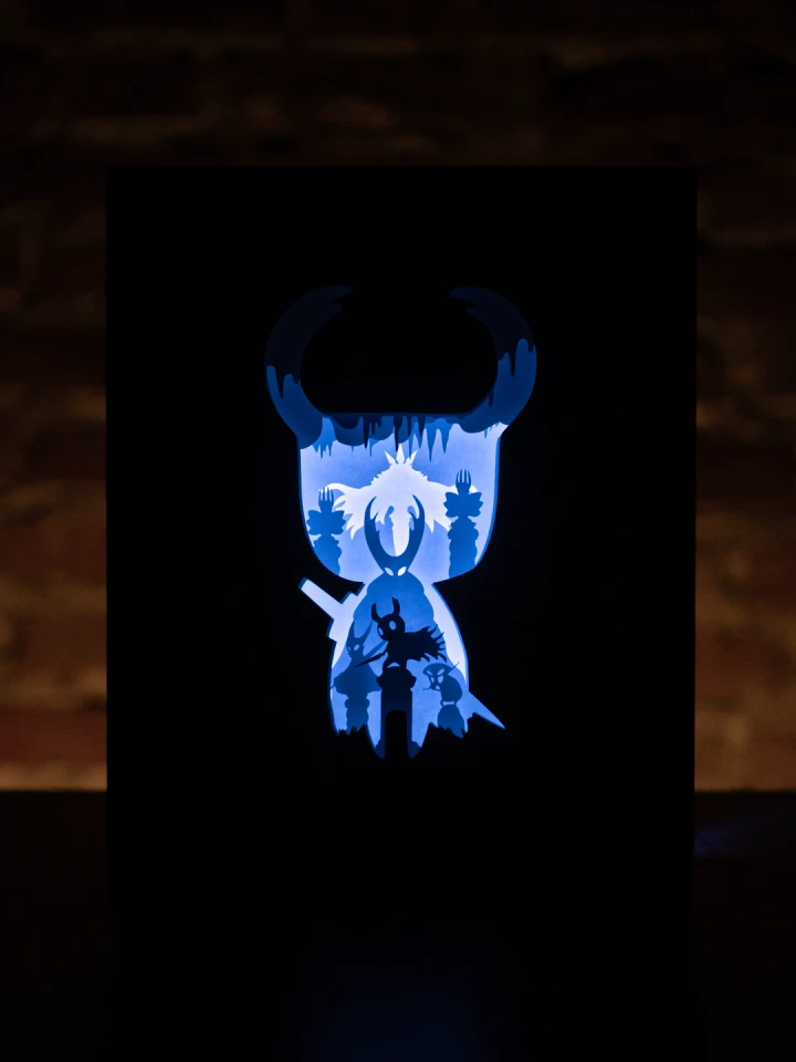 Hollow Knight DIY Layered 3D Lightbox Papercut Template | Digital Lightbox Art for Home Decor, Shadow Box SVG PDF DXF