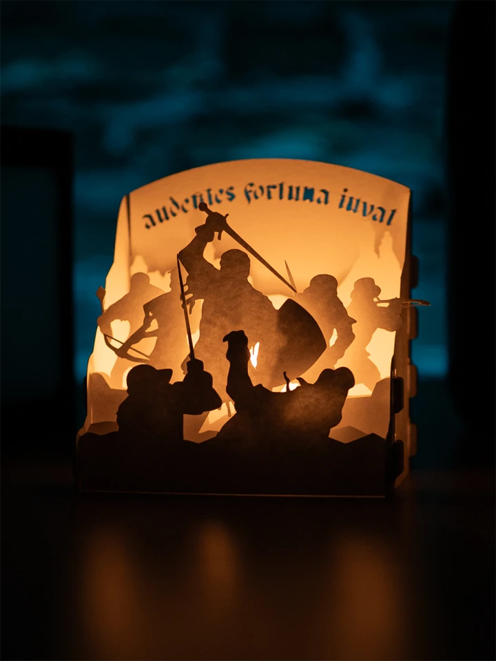 Kingdom Come Deliverance II DIY Layered 3D Lantern Papercut Template | Digital Lightbox Art for Home Decor, Shadow Box SVG PDF