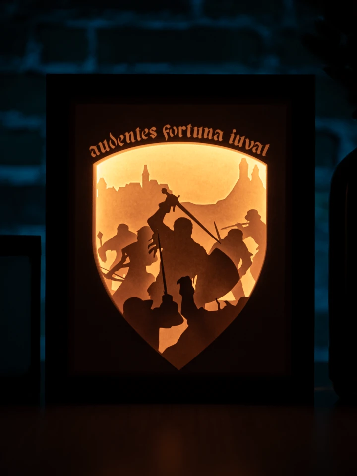 Kingdom Come Deliverance II DIY Layered 3D Lightbox Papercut Template | Digital Lightbox Art for Home Decor, Shadow Box SVG PDF DXF