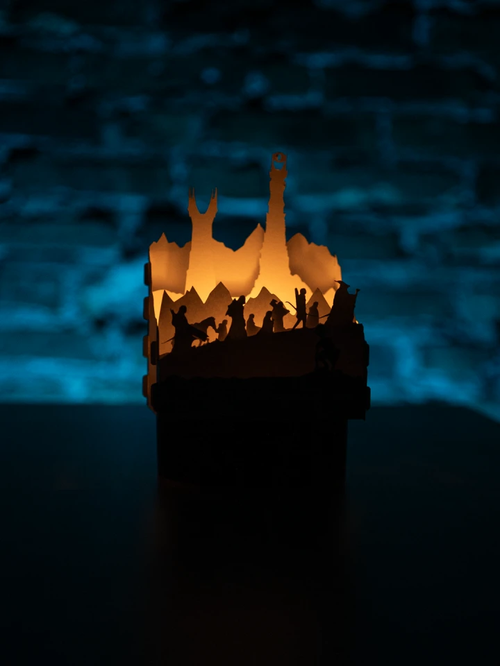 Lord of the Rings DIY Layered 3D Lantern Papercut Template | Digital Lightbox Art for Home Decor, Shadow Box SVG PDF