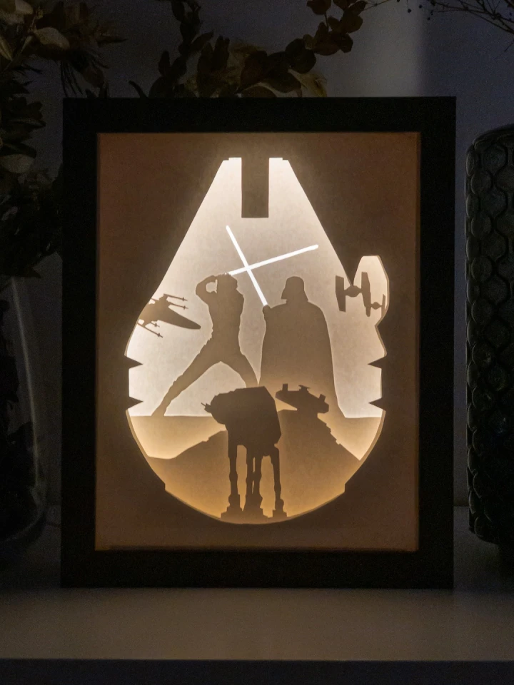 Star Wars DIY Layered 3D Lightbox Papercut Template | Digital Lightbox Art for Home Decor, Shadow Box SVG PDF