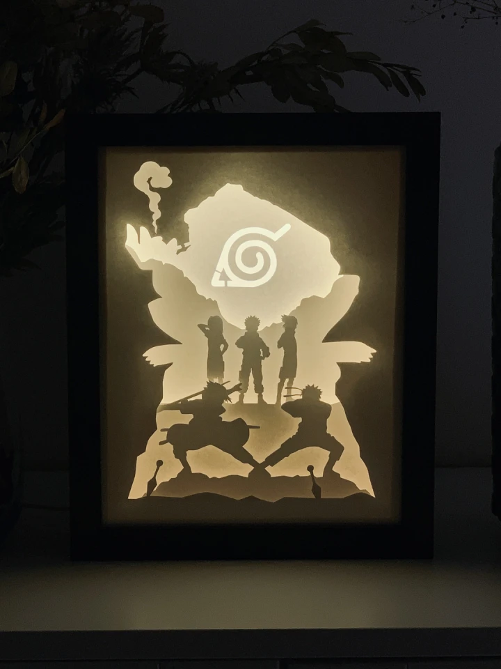 Naruto DIY Layered 3D Lightbox Papercut Template | Digital Lightbox Art for Home Decor, Shadow Box SVG PDF