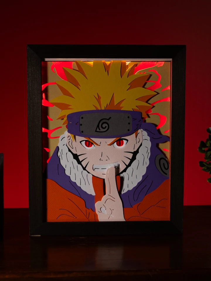 Naruto DIY Color Layered 3D Lightbox Papercut Template | Digital Lightbox Art for Home Decor, Shadow Box SVG PDF