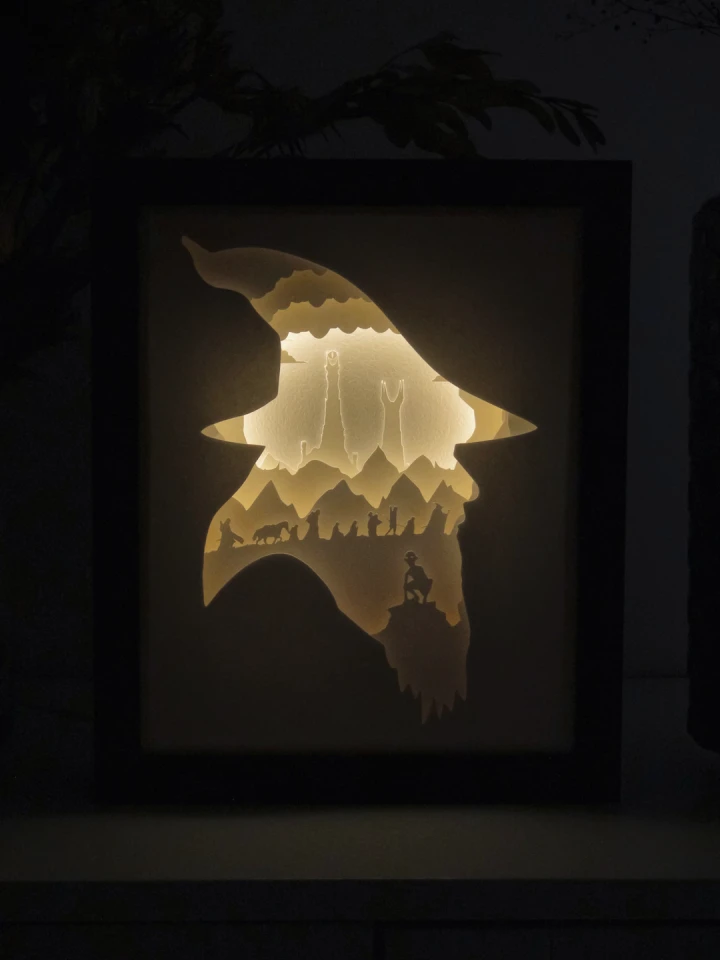 The Lord of the Rings DIY Layered 3D Lightbox Papercut Template | Digital Lightbox Art for Home Decor, Shadow Box SVG PDF