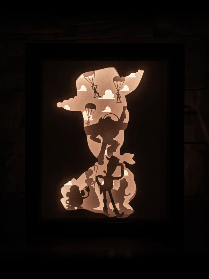 Toy Story DIY Layered 3D Lightbox Papercut Template | Digital Lightbox Art for Home Decor, Shadow Box SVG PDF