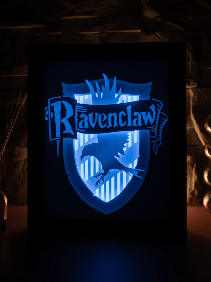 Harry Potter Ravenclaw DIY Layered 3D Lightbox Papercut Template | Digital Lightbox Art for Home Decor, Shadow Box SVG PDF