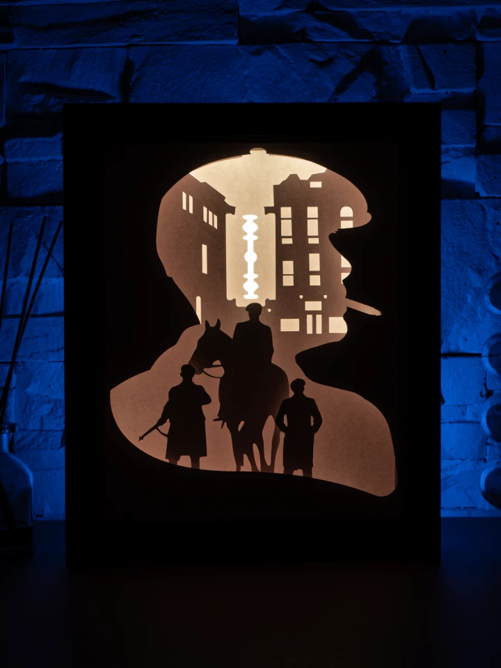 Peaky Blinders DIY Layered 3D Lightbox Papercut Template | Digital Lightbox Art for Home Decor, Shadow Box SVG PDF