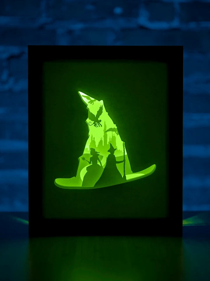 Wicked DIY Layered 3D Lightbox Papercut Template | Digital Lightbox Art for Home Decor, Shadow Box SVG PDF