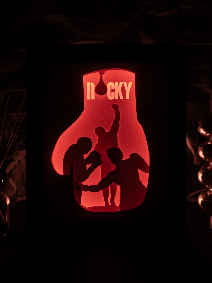 Rocky DIY Layered 3D Lightbox Papercut Template | Digital Lightbox Art for Home Decor, Shadow Box SVG PDF