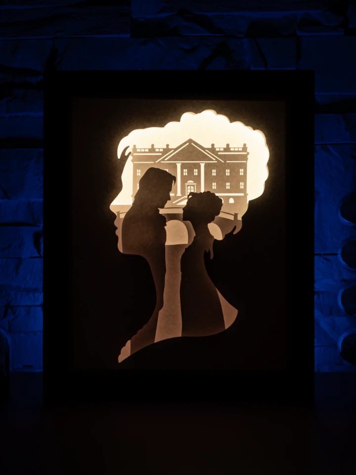 Pride and Prejudice DIY Layered 3D Lightbox Papercut Template | Digital Lightbox Art for Home Decor, Shadow Box SVG PDF