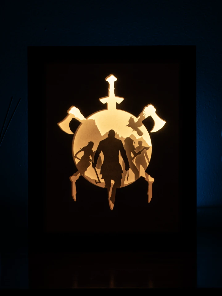 Vikings DIY Layered 3D Lightbox Papercut Template | Digital Lightbox Art for Home Decor, Shadow Box SVG PDF