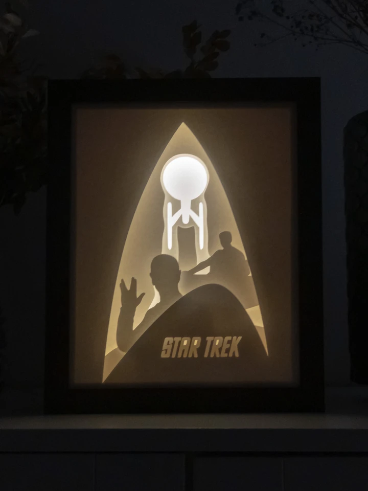 Star Trek DIY Layered 3D Lightbox Papercut Template | Digital Lightbox Art for Home Decor, Shadow Box SVG PDF