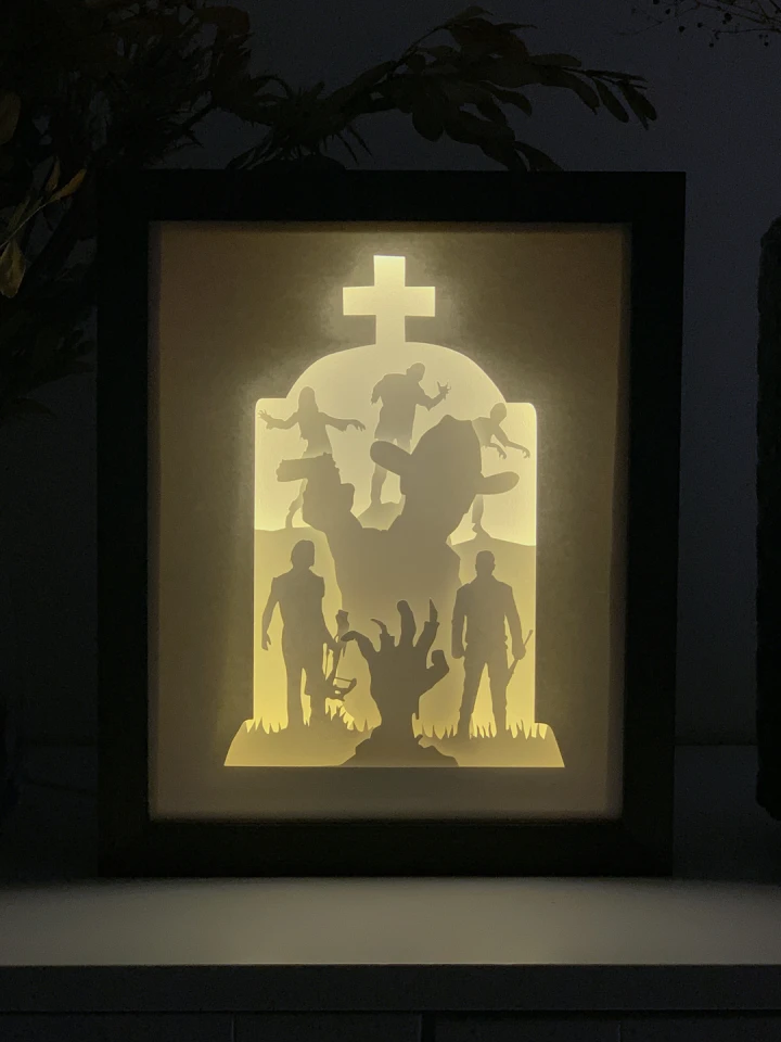 The Walking Dead DIY Layered 3D Lightbox Papercut Template | Digital Lightbox Art for Home Decor, Shadow Box SVG PDF