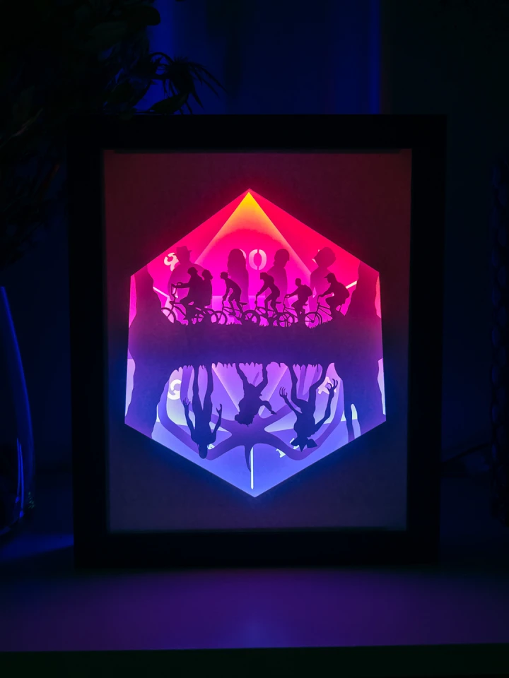 Stranger Things Dead DIY Layered 3D Lightbox Papercut Template | Digital Lightbox Art for Home Decor, Shadow Box SVG PDF