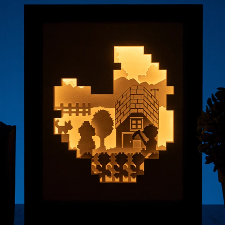 Stardew Valley DIY Layered 3D Lightbox Papercut Template | Digital Lightbox Art for Home Decor, Shadow Box SVG PDF DXF