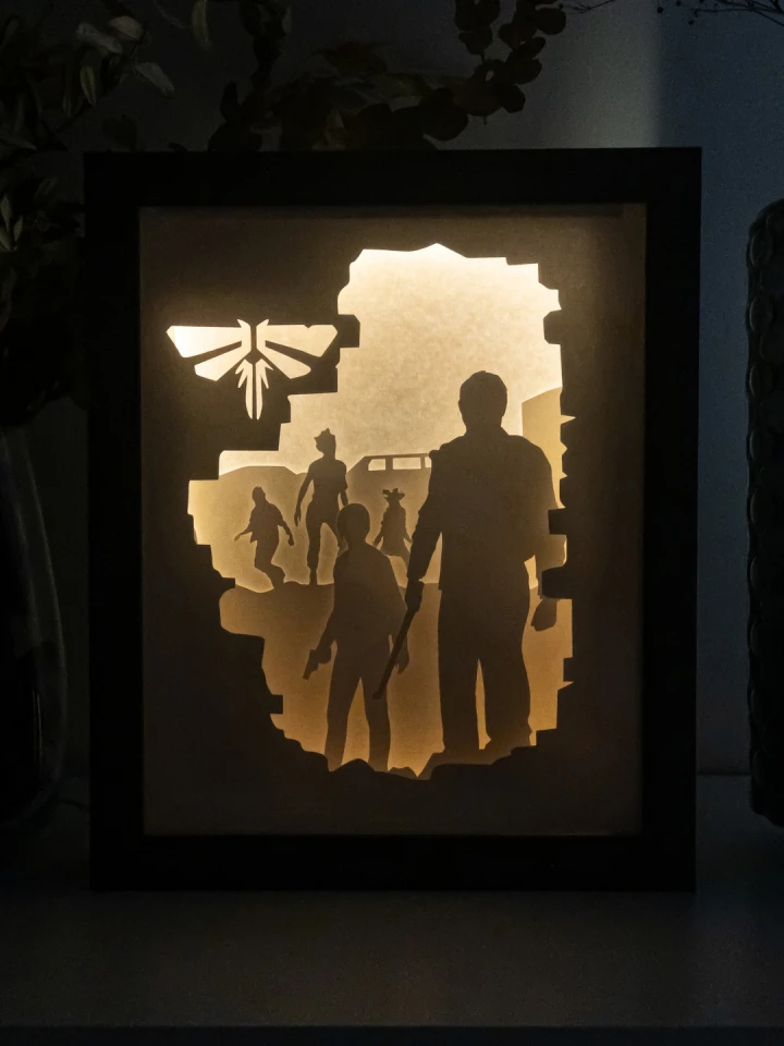 The Last of Us DIY Layered 3D Lightbox Papercut Template | Digital Lightbox Art for Home Decor, Shadow Box SVG PDF DXF
