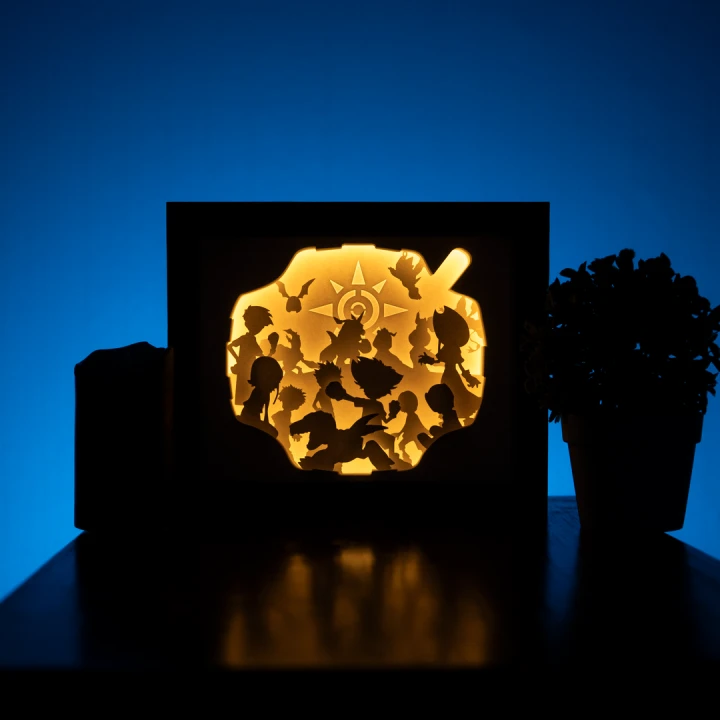 Digimon DIY Layered 3D Lightbox Papercut Template | Digital Lightbox Art for Home Decor, Shadow Box SVG PDF