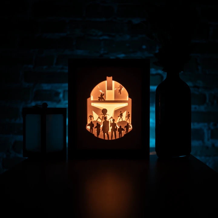 Star Wars Episode 2 DIY Layered 3D Lightbox Papercut Template | Digital Lightbox Art for Home Decor, Shadow Box SVG PDF