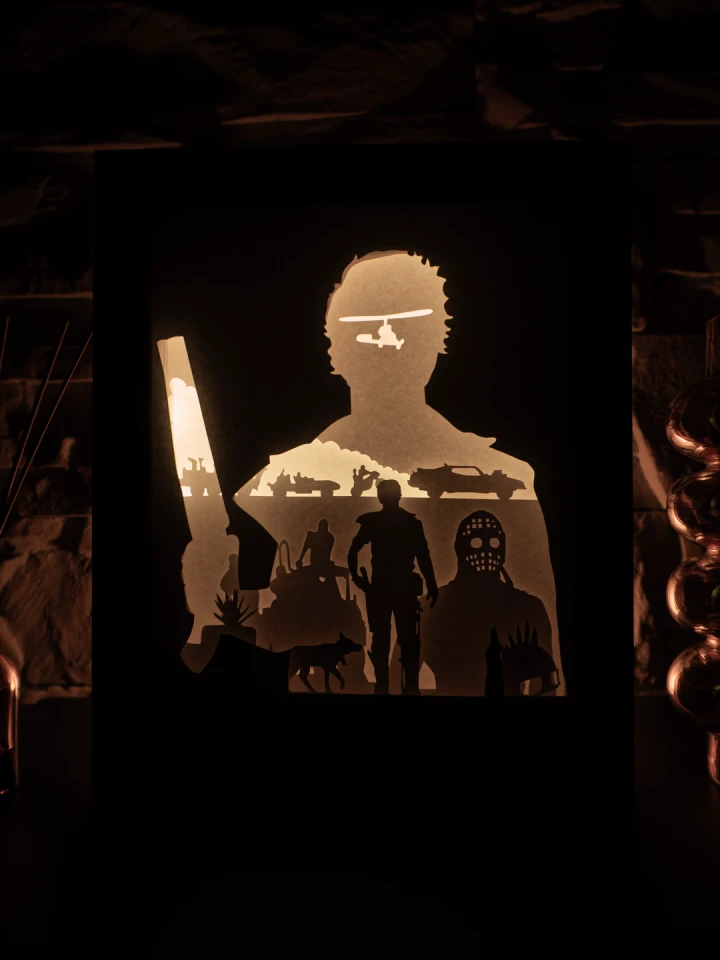 Mad Max DIY Layered 3D Lightbox Papercut Template | Digital Lightbox Art for Home Decor, Shadow Box SVG PDF