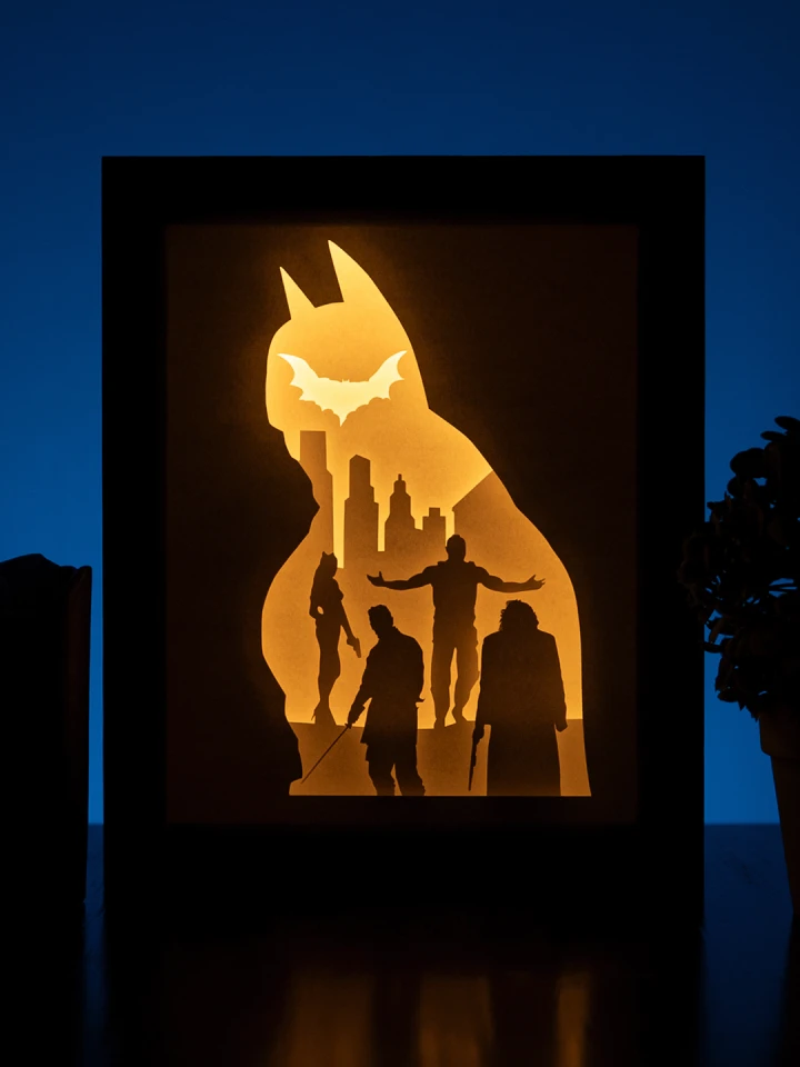 DC Comics Batman Dead DIY Layered 3D Lightbox Papercut Template | Digital Lightbox Art for Home Decor, Shadow Box SVG PDF