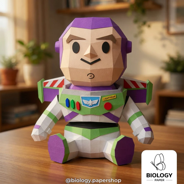 Buzz Lightyear, Toy Story Low Poly Papercraft Template Pepakura PDF DIY Handmade