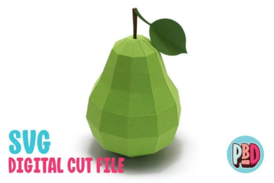 Pear 3D Papercraft SVG
