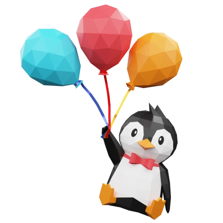 Penguin 3d paper craft model PDF template | 3d paper craft penguin | DIY 3D paper model for Home decor