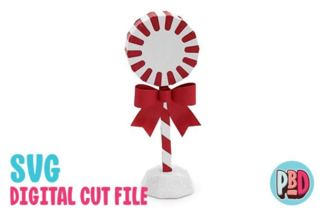 Peppermint Lolli 3D Papercraft SVG
