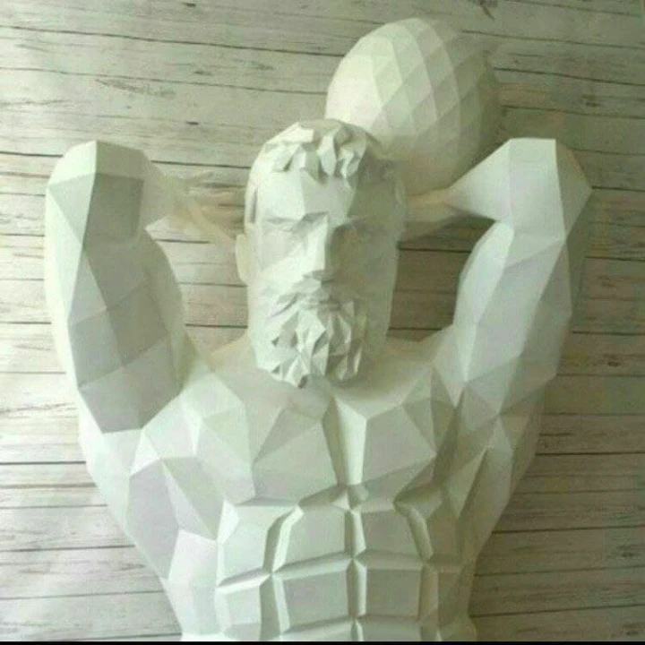 DIY Atlas God Papercraft Template Low Poly 3D Sculpture Art Decor Instant Download