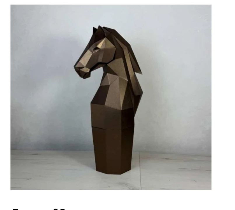 DIY Horse Bottle Holder Papercraft Template Low Poly 3D Wine Rack Decor Instant Download