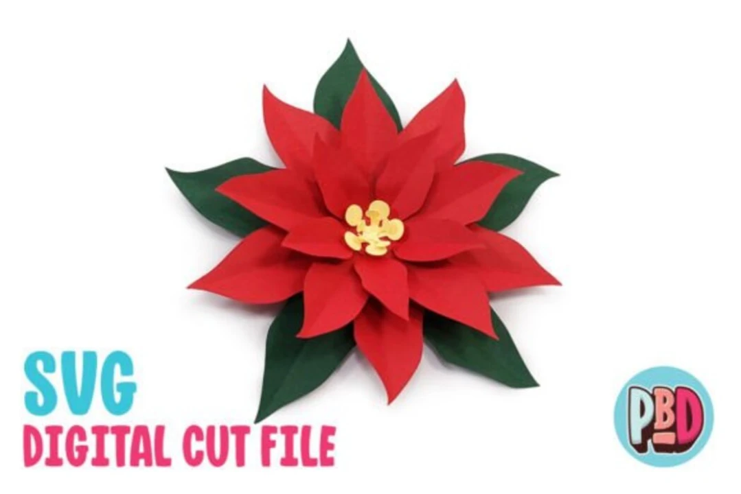 Poinsettia 3D Papercraft SVG