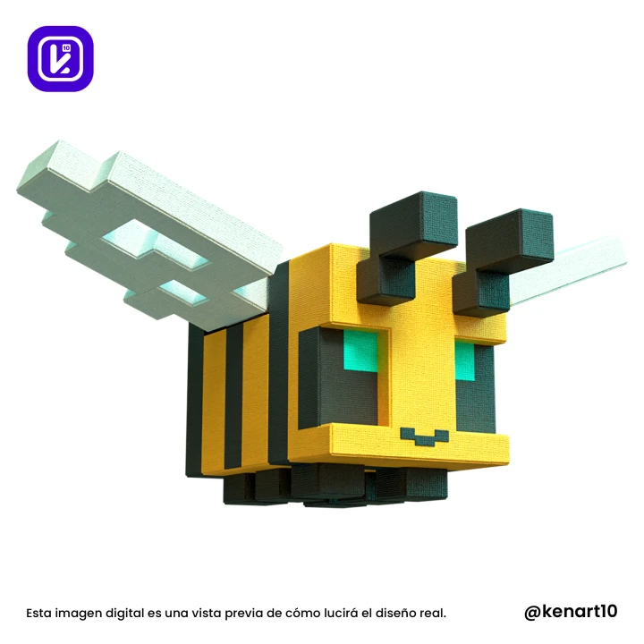 Bee, Abeja, A Minecraft Movie Papercraft Low Poly 3d DIY Kenart10 Bee, Abeja, A Minecraft Movie Papercraft Low Poly 3d DIY Kenart10
