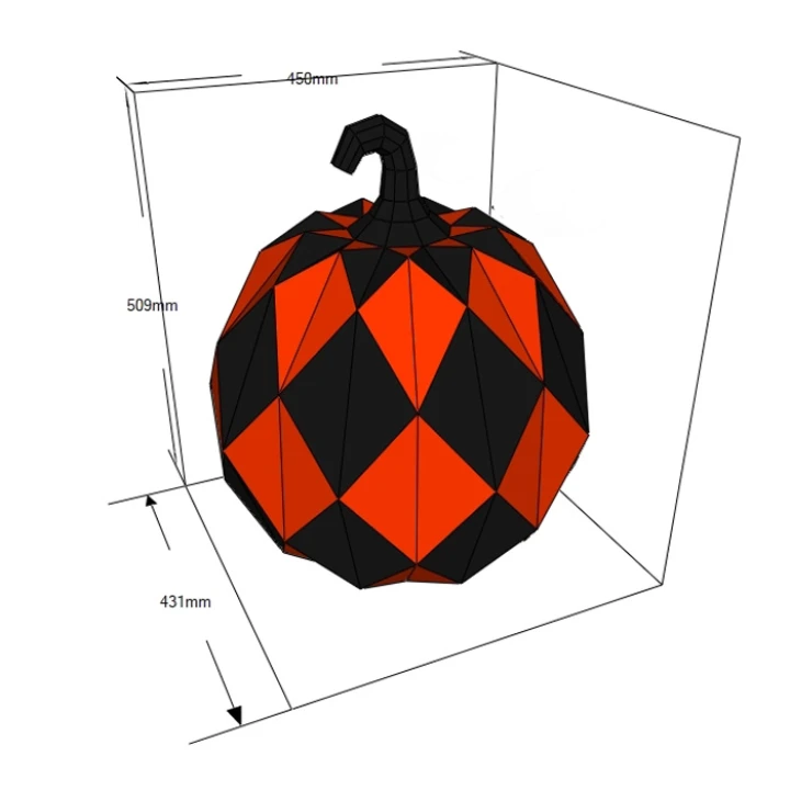 Pumpkin Papercraft Template - Low Poly, Pepakura PDF, DIY Handmade, Home Decoration, Creative Gifts Pumpkin Papercraft Template - Low Poly, Pepakura PDF, DIY Handmade, Home Decoration, Creative Gifts