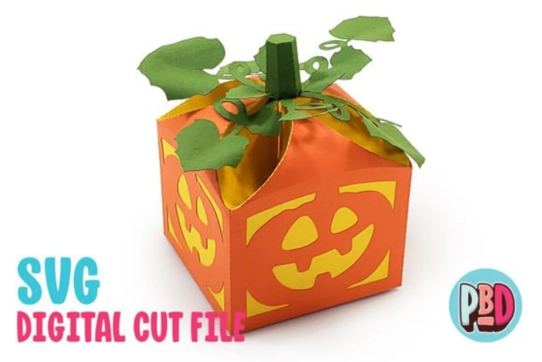 Pumpkin Gift Box 3D Papercraft SVG