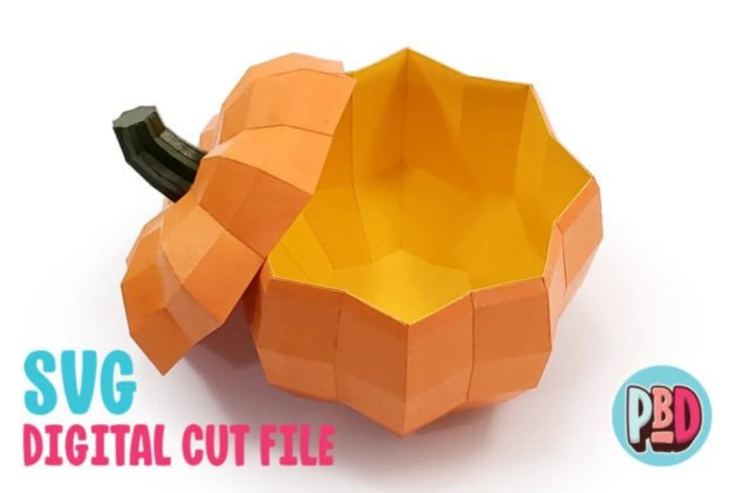 Pumpkin Bowl 3D Papercraft SVG