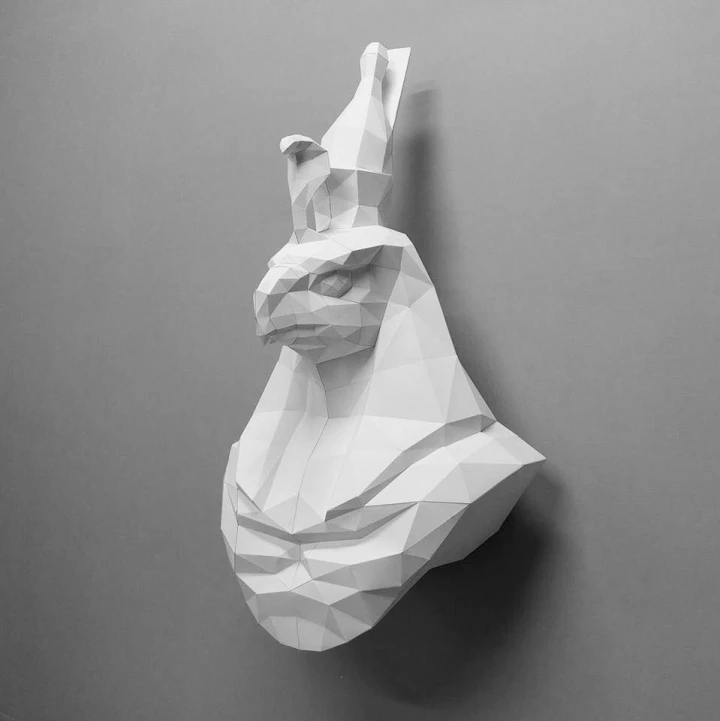 Egyptian Sphinx Papercraft Sculpture | DIY 3D Low Poly Paper Model | Wall Art Template | Modern Geometric Decor | Digital Download