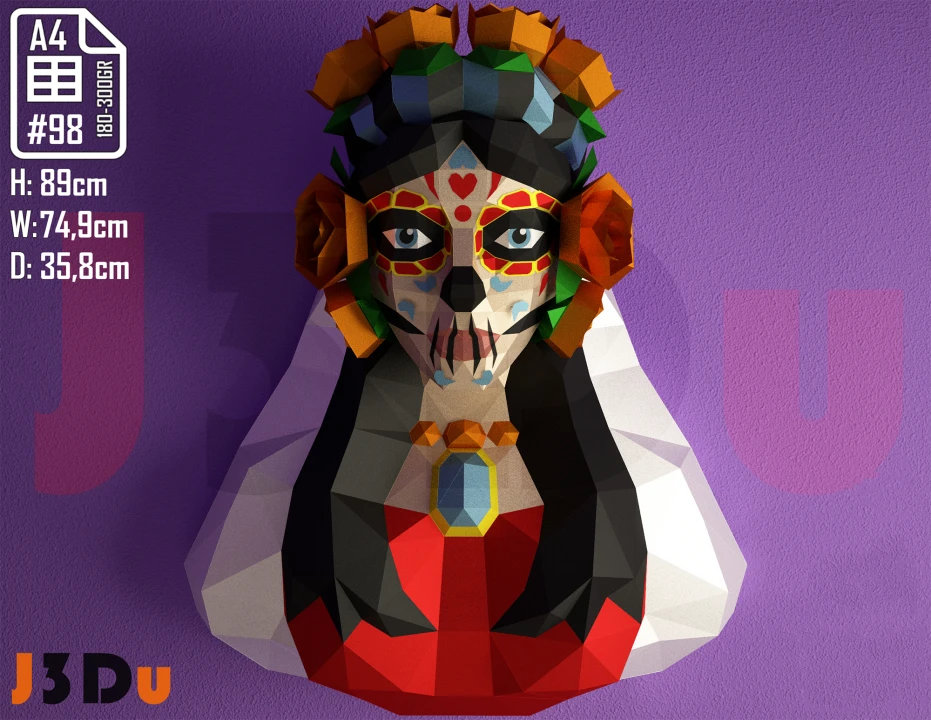 Katrina Wall Bust Papercraft PDF, Template For office, Room, Decor, DIY ...