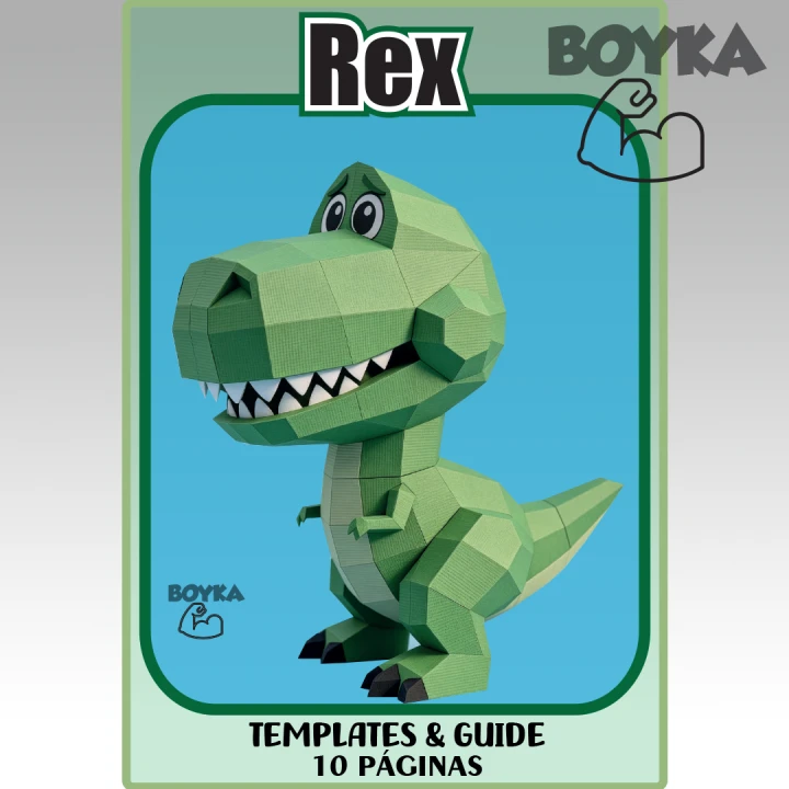 Rex Baby Toy Story Low Poly Papercraft Templates Gift DIY Decoration BOYKA