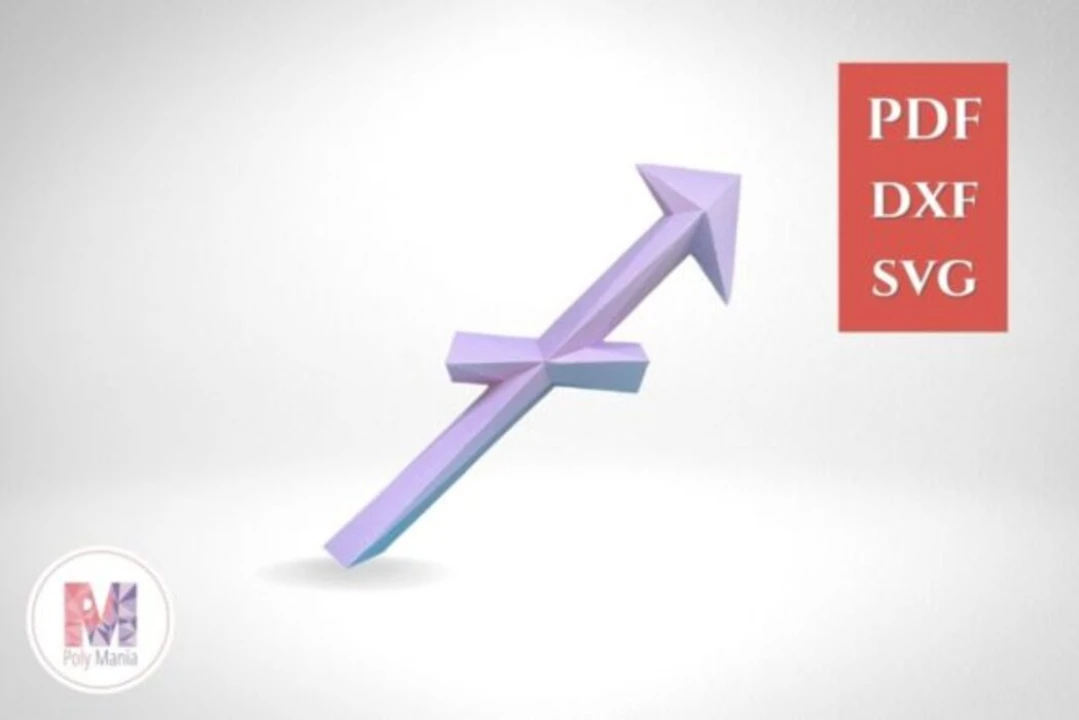 Sagittarius Papercraft Template: 3D Low Poly Model (PDF, SVG, DXF)