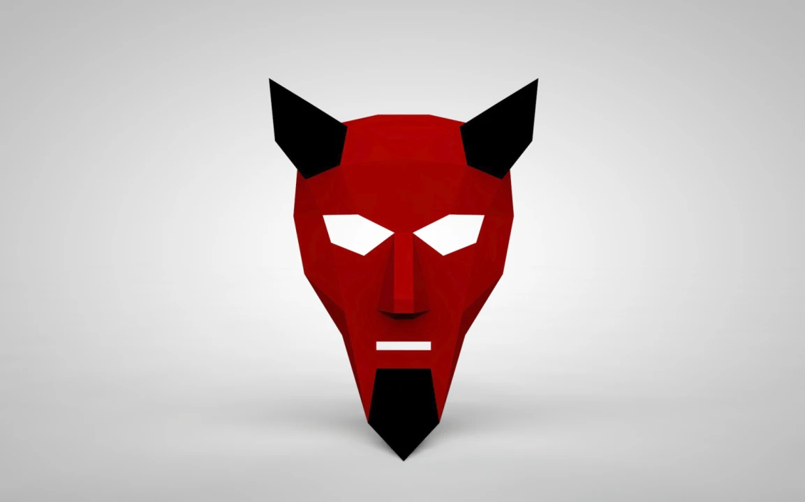 Papercraft Devil Mask: Lowpoly Costume (PDF Template)
