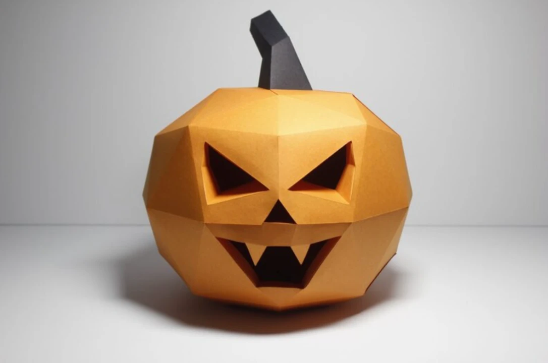 Lowpoly Papercraft Halloween Pumpkin: DIY Party Decor (PDF)
