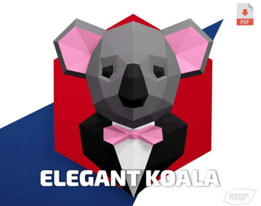 Papercraft 3D Elegant Koala Template